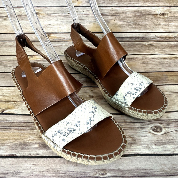 Cole Haan Grand OS Pinch Womens Brown & Beige Cloudfeel Espadrille Sandals 8.5B - Picture 1 of 9